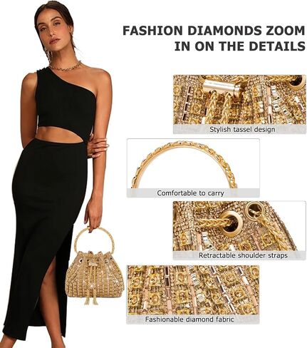 Sparkly Diamond Evening Bag Clutch Purses for Women Rhinestone Purse Glitter Handbag for Party Prom Cocktail Wedding in Saudi Arabia
