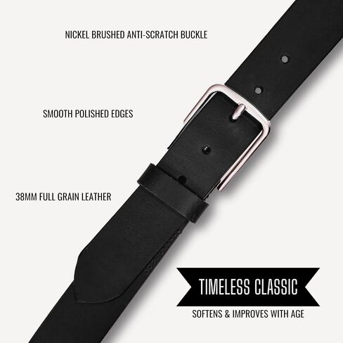 Men's 38MM Non Stitched Casual Belt - 100% Full Grain Leather in Saudi Arabia