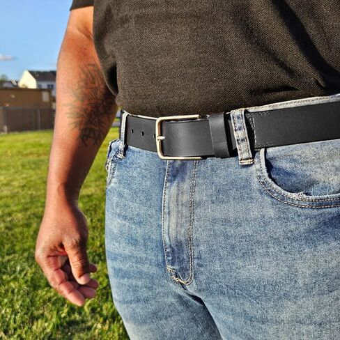 Men's 38MM Non Stitched Casual Belt - 100% Full Grain Leather in Saudi Arabia
