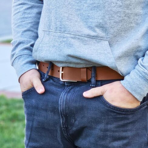 Men's 38MM Non Stitched Casual Belt - 100% Full Grain Leather in Saudi Arabia