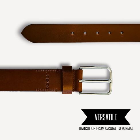 Men's 38MM Non Stitched Casual Belt - 100% Full Grain Leather in Saudi Arabia