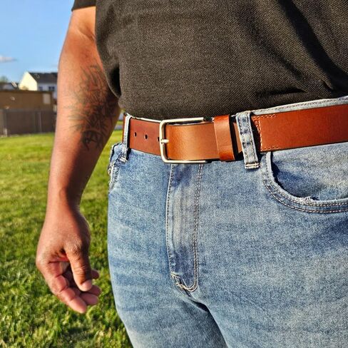 Men's 38MM Non Stitched Casual Belt - 100% Full Grain Leather in Saudi Arabia