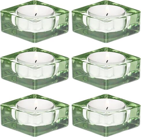 Glass Candle Holder Set of 6, Clear Tealight Candle Holder, Tea Lights Candle Holder for Wedding, Party, Table Centerpiece, Home Decor in Kuwait