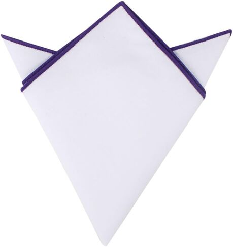 جيب رجالي مربع من الكتان مع حافة مطرزة ~ إكسسوارات البدلة لحفلات الزفاف والمناسبات الرسمية 24 سم × 24 سم in Kuwait