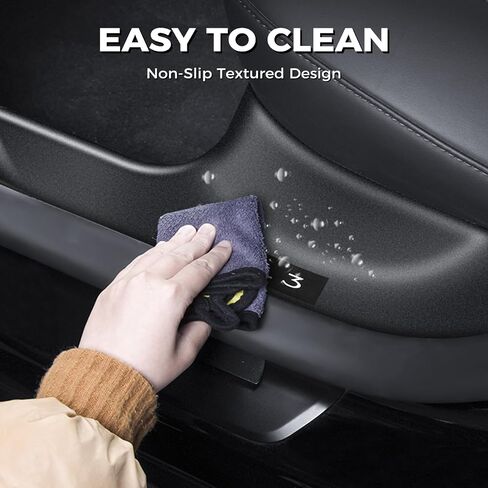 4 Pcs Door Sill Protector for Tesla Model Y 2024-2019 Front and Rear Door Pedal Kick Protection Carbon Fiber Friction Resistant Model Y Interior Accessories in Saudi Arabia