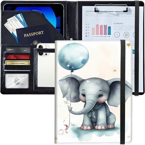 PU Leather Padfolio Clipboard Notepad with Pen Loop and Elastic Strap Interview/Resume Document Organizer for Business School Office,Pink White Flower in Saudi Arabia
