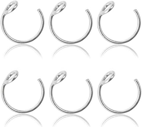 Fake Piercings Face Nose Ring Hoop 20 Gague 8mm,Nose Piercing Hoop Stainless Steel Non Piercing Nose Rings Hoop Jewelry Men Women in Saudi Arabia