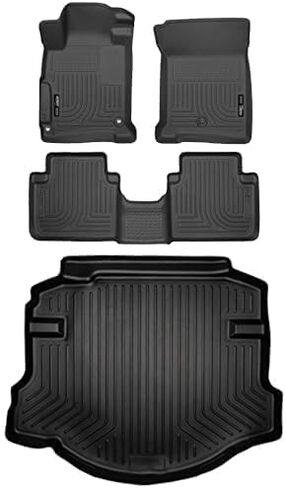 Husky Liners Weatherbeater Floor Mats | Fits 2013 - 2017 Honda Accord Sedan | Front & 2nd Row, 3-pc Black - 98481 in Saudi Arabia