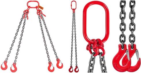 VEVOR Chain Sling, 5/16 Inch X 5 Ft Lifting Chains with Hooks, G80 Engine Chain Hoist Lifts, 11000LBS Lifting Sling Chains for Engine Hoist, Engine Lift Chain 5T with 4 Leg Grab Hooks and Adjusters in Saudi Arabia