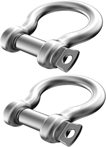 2 Pcs 4/7 Inch 304 Stainless Steel D Ring Shackles 14 mm Screw Pin Anchor Shackle for Traction Steel Wire, 14 mm in Saudi Arabia
