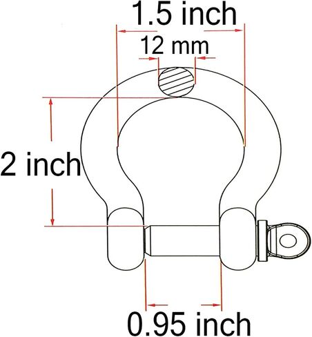 2 Pcs 4/7 Inch 304 Stainless Steel D Ring Shackles 14 mm Screw Pin Anchor Shackle for Traction Steel Wire, 14 mm in Saudi Arabia