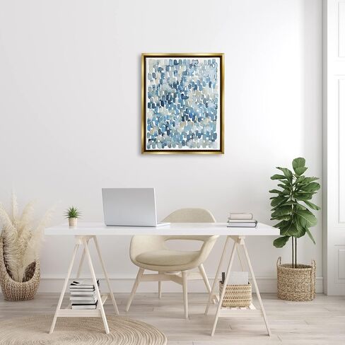 Stupell Industries Coastal Tile Abstract Soft Blue Beige Shapes, Design by Grace Popp in Saudi Arabia