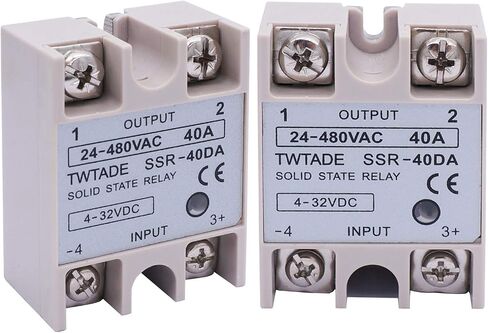 TWTADE 2PCS SSR-25 DA 25A 3-32V DC / 24-480V AC SSR Single Phase Solid State Relay in Kuwait