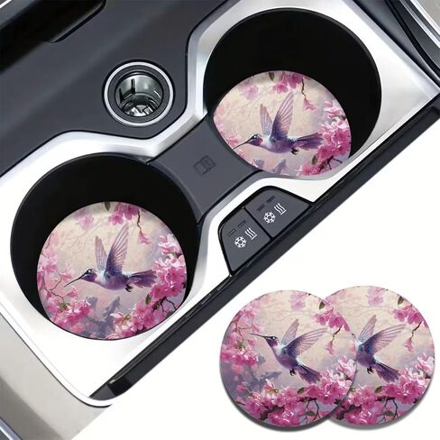 Bohemian Mandala Pattern 2 Pieces Car Cup Holder Coaster Floral Car Coasters Car Mug Coaster Car Drink Cup Mat for Home Decor Accessories in Saudi Arabia