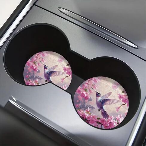 Bohemian Mandala Pattern 2 Pieces Car Cup Holder Coaster Floral Car Coasters Car Mug Coaster Car Drink Cup Mat for Home Decor Accessories in Saudi Arabia