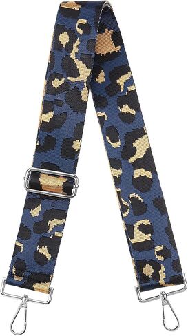 uxcell Purse Strap Replacement, 31-51inch Adjustable Polyester Leopard 2inch Wide Crossbody Shoulder Strap for Handbag Guitar(Green, Silver Buckle) in Saudi Arabia