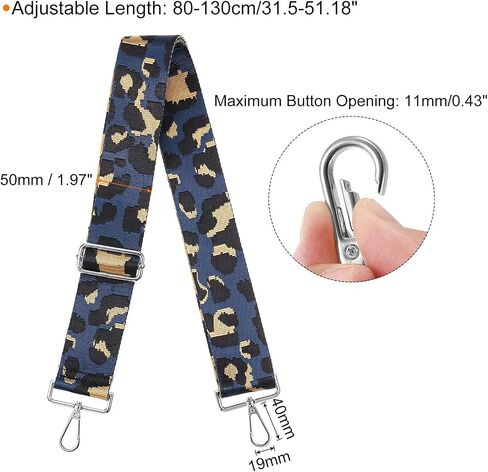 uxcell Purse Strap Replacement, 31-51inch Adjustable Polyester Leopard 2inch Wide Crossbody Shoulder Strap for Handbag Guitar(Green, Silver Buckle) in Saudi Arabia