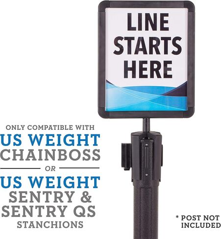 US Weight - U2513 Plastic Stanchion Sign Holder with Plexiglass Covers for USW ChainBoss and Sentry Stanchions in Kuwait