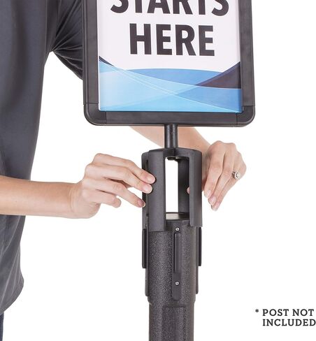 US Weight - U2513 Plastic Stanchion Sign Holder with Plexiglass Covers for USW ChainBoss and Sentry Stanchions in Kuwait