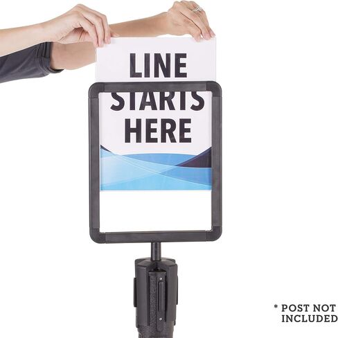 US Weight - U2513 Plastic Stanchion Sign Holder with Plexiglass Covers for USW ChainBoss and Sentry Stanchions in Kuwait