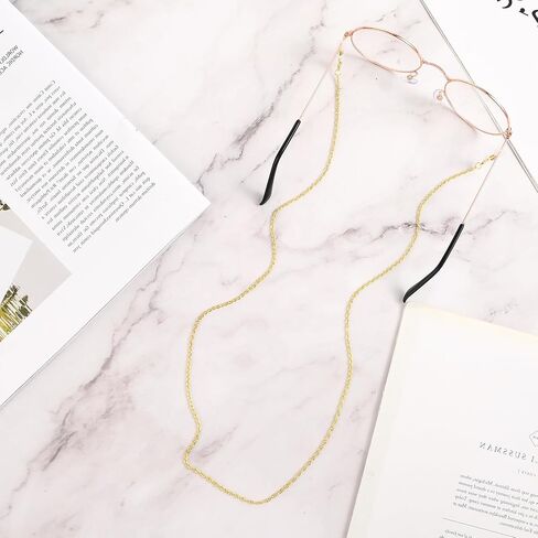 Eyeglasses Chain, Stylish Eyeglass Strap Silver Gold Mask Lanyard Elegant Sunglasses Strap Eyewear Holder for Women in Kuwait