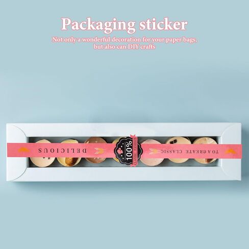 100pcs Stickers Sticker Decals Decorative Baking Labels Decorative Label Sticker Label Self Adhesive Paper Sticker Packaging Sticker Biscuit Kraft Paper Baker in Saudi Arabia