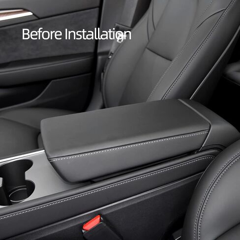 Car Accessories Alcantara Material Steering Wheel&Center Console&Dashboard&Door Panel&Key Covers&Holders Compatible with Tesla Model 3/Y/S (B2:Armrest box cover) in Saudi Arabia