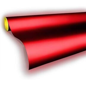 Reflective Gloss Red Vinyl Car Wrap Film DIY Roll Easy to Install No-Mess Decal (1ft x 48 Inch)