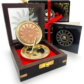 OakiWay Anniversary Sundial Compass Gift for Him or Her - Unique Gift Ideas for Husband or Wife, Men Wedding Anniversary 50th 40th 25th 20th Year Celebration, Gift Card Included