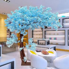 Artificial Cherry Blossom Tree Blue Lilac Blossom Tree for Wedding Arch Decoration Home Decoration 6FT Extending 4.6FT