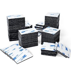 Double Sided Tape Heavy Duty Mounting Tape,240Pcs Double Sided Adhesive Pads Pre-Cut Foam Tape Strong Pads Super Sticky Adhesive Tape for Walls Picture, Car, Home, Office (Black)