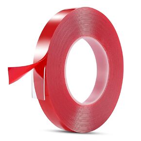 شريط تثبيت عالي التحمل مزدوج الجوانب مقاس 0.5 بوصة × 25 بوصة، شريط لاصق قوي نانو شفاف وقوي. شريط قابل للتقشير واللصق.