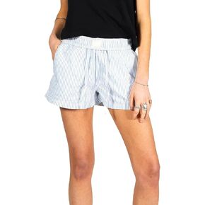 Womens Y2k Gingham Boxer Shorts Striped Plaid Elastic Low Waist Pajamas Shorts Pj Cute Lounge Bottoms Summer Sleepwear