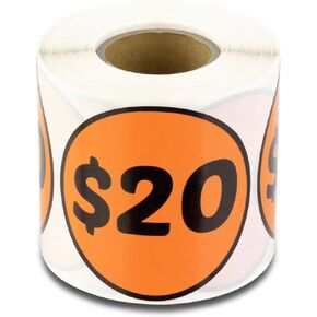 $1 Dollar Preprinted Price Stickers - 2" Circle Round Stickers in Deep Blue for Garage Sale, Yard Sale, Flea Market, Retail Store Pricing Stickers and more [300 Labels/Roll, 1 Roll=300 Labels]