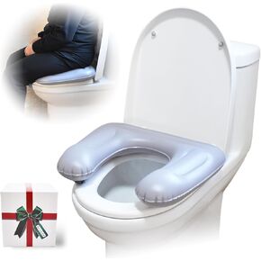 Inflatable Toilet Seat Cushion, Elevated Donut Pillow, Adjustable Toilet Seat, Toilet Support Cushion for Adults, Seniors, Elderly, Disabled, Coccyx Pain Relief.