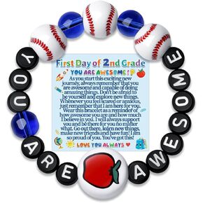 First Day of School Bracelets Back to School Gifts for Son Daughter 1st Day of School You Are Awesome Bracelet Grandson Gift Nephew Niece Granddaughter Inspirational Bracelets for Him Her Jewelry Ideas