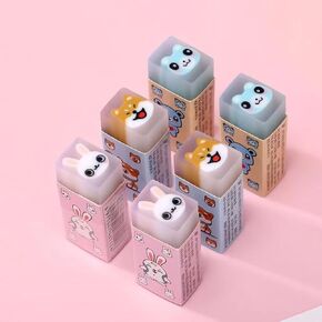 6 Pack Cute Erasers for Pencils Bulk Pet Eraser Fun Animal Pencil Erasers Jelly Drawing Writing Eraser for School Supplies Prize Gifts Party Erasers