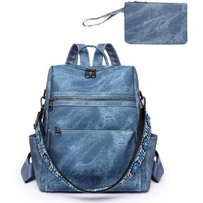 Womens Backpack Purse Vegan PU Leather Backpack Large Anti-theft Rucksack Fashion Ladies Shoulder Bag Waterproof Handbags for Travel Hiking Working, Brown