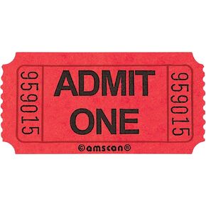 Admit One Red Ticket Roll - 1" x 2" (1 Roll of 2,000 Tickets) - Ideal for Events, Raffles, & Entry Control