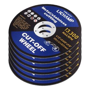 Lichamp 4-1/2 Cut Off Wheels for Metal, 10 Pack 4.5 inch Disc Cutting Wheel Cutoff Blade, 4.5"x0.045"x7/8", A010BK