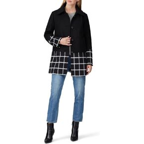 Slate & Willow Rent The Runway Pre-Loved Black Windowpane Wool Coat