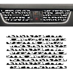 10 Pieces Cow Print Car Air Conditioner Air Outlet Decorative Strips, Cow Print car Accessories, Flexible Shiny Auto Car Vent Interior Accessories for All Air Vent Outlet (Black White-Cow)