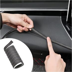 Car Interior Trim Strips, 2M Flexible Automobile Interior Trim DIY Decorative Strip, Scratchproof Protect Molding Line, Car Decoration Accessories for Door Panel Gap Instrument Panel (Black)