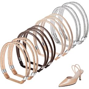 4 Pairs Elastic High Heels Straps, 5.31in Detachable Heel Band Rhinestone High Heels Shoe Lace Belt for Loose Shoes Anti-Loose Shoe Straps Ankle Straps with Anti-Slip Sticker Replacement in Saudi Arabia