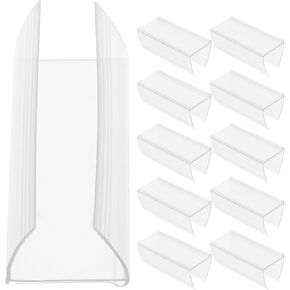 30pcs Shelf Label Holder Wood Display Stand Mini Storage Bins Blank Labels Label Shelf Label Clips for Supermarket Plastic Tag Holders Tag Display Holder Label Holder