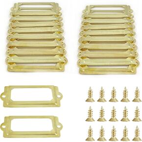 30pcs 70x33mm Gold File Name Card Tag, Label Holder Frame for Shelve File Office Library Drawer