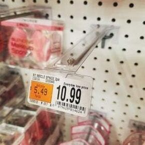 Label Holder Overlay for 10" - 11" Peg Hook, Pack of 50 Model: HT-100 | Merchandising Front Runner for Adhesive UPC Data Labels | Clip Strip Corp