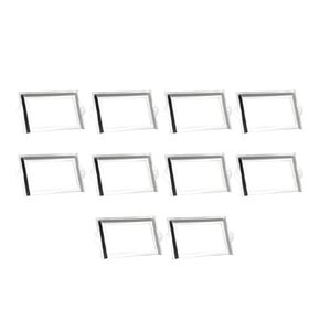 10Pcs Metal Label Frame Tag Label Holders Hardware without Mounting Screws for Cabinet Card Furniture Library Office File Drawer Box Case Silver Tone 4.13x2.36inch