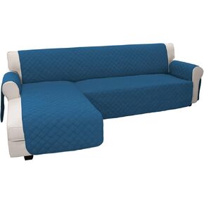 Easy-Going Sofa Slipcover L Shape Sofa Cover Sectional Couch Cover Chaise Lounge Slip Cover Reversible Sofa Cover Furniture Protector Cover for Pets Kids Children Dog Cat (Small,Beige/Beige)