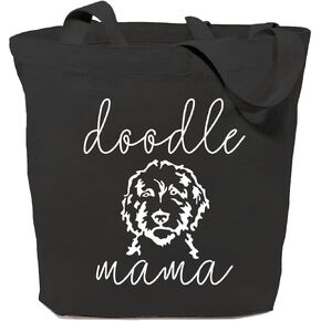 SAUIVD Doodle Mama Eco-Friendly Cute Tote Bags Cute Dog Lover Gifts Reusable Canvas Grocery Shopping Bag